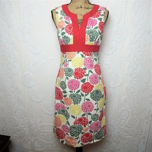 Boden White & Pink Floral Sleeveless Shift Dress